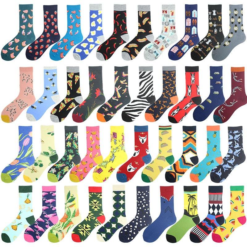 WUYANG FACTORY WY-042 Custom logo Socks for Man Wholesale Mens Fashion Socks Funny Happy Comfortable Sock
