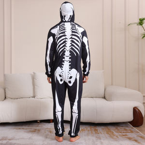 Pijama de Esqueleto Unisex Talla Grande <span class=keywords><strong>para</strong></span> <span class=keywords><strong>Mujer</strong></span>, Mameluco Casual <span class=keywords><strong>para</strong></span> Fiestas de <span class=keywords><strong>Halloween</strong></span> y Cosplay, Ropa de Dormir Familiar - Product Image 4