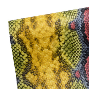 Sentetik yılan cilt deri su geçirmez PU kumaş çantalar eldiven giysiler kanepeler mobilya elastik özellikler üretilen rulo şekli - Product Image 1