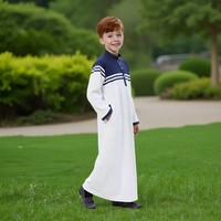 Thobe musulman pour garçons, vêtements islamiques, kaftan à manches longues pour enfants, pour la fête de l'Aïd et la prière quotidienne