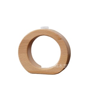 Jarrón hidropónico de madera, diseño minimalista redondo para decoración de plantas de interior en el escritorio. - Product Image 4