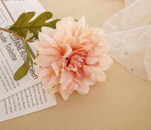 T-76 vente en gros haut de gamme plusieurs couleurs fleur de Dahlia artificielle pour désherber salon décoration florale fleur de soie - Product Image 1