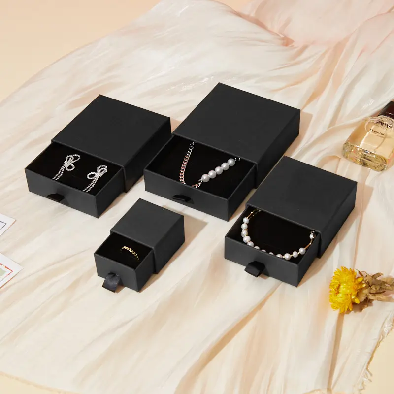 SSeeSY LOW MOQ Custom print Logo Earring Bracelet Necklace Ring cases Gift kraft Paper cardboard Jewelry Packaging Box
