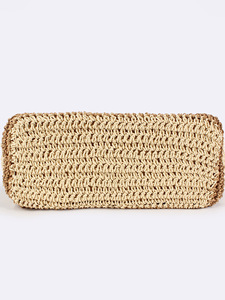 New High-end Large-capacity Woven <b>Square</b> Bottom Two Stripe Shoulder Seaside Vacation Daily Casual All-match Women's Tanjing - Product Image 4