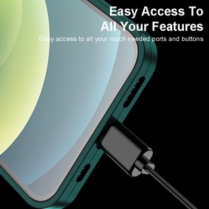 2 en 1 Funda de teléfono de cubierta completa Protector de pantalla de vidrio templado Funda de teléfono de TPU para iPhone 11 12 13 Pro Max - Product Image 4