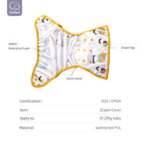 Elinfant Big Size 10-20kg Maternal and Infant <strong>Supplies</strong> 100% Polyester Waterproof Snap Baby <strong>Cloth</strong> <strong>Diaper</strong> Cover - Product Image 2