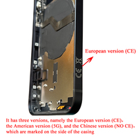 Kualitas tinggi untuk IP 12 pelindung perumahan baterai pintu belakang Chassis bingkai tengah tombol samping + kartu SIM kaca belakang untuk IP 12