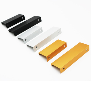 家用厨房客厅抽屉橱柜门把手后安装手指边缘拉隐藏式把手 - Product Image 1