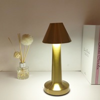 Lampe de table sans fil rechargeable moderne en métal, lampe de bureau LED conique, lumière d'ambiance portable, lampe décorative pour la maison, le bar, la chambre à coucher