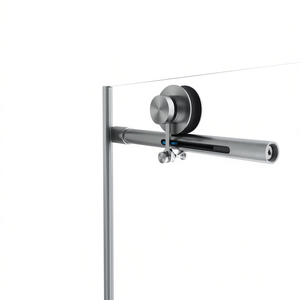 Porte de douche coulissante sans cadre, verre 8 mm, acier inoxydable 304, grandes roulettes, fermeture douce réglable - Product Image 1
