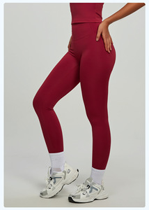 Pantalon de yoga sans couture en nylon respirant pour femme, taille haute, effet push-up, couleur unie, séchage rapide, pour fitness et sport - Product Image 3