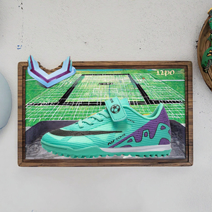 Chaussures de football et de futsal basses à lacets FG HG TF en cuir PU confortables et respirantes en mesh pour le sport d'équipe printemps unisexe - Product Image 2