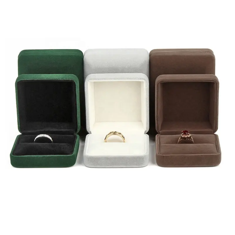Custodia per gioielli in flanella all'ingrosso imballaggio braccialetto braccialetto scatola per anelli in velluto con Logo custodia per gioielli personalizzata per gioielli Se