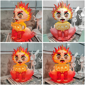Statue en résine de fille de dessin animé avec paon, décoration de jardin extérieur, sculpture artistique - Product Image 3