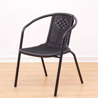 Chaise de jardin en métal et rotin style moderne 2023 pour pique-nique, tables d'extérieur, loisirs, parc, villa, cour