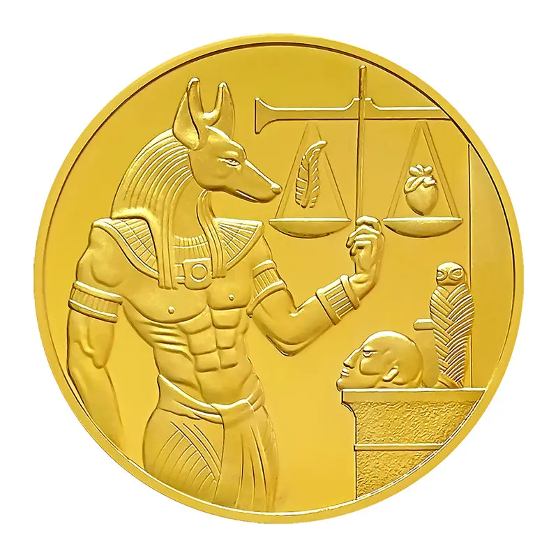 Moedas Comemorativas De Faraós Egípcios Antigos Moeda Memorial Anubis Libra Egípcia Banhado A Ouro Emblema Banhado A Prata