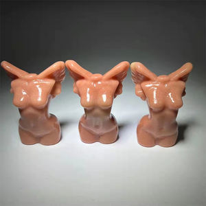 Cristaux de guérison Nu Sexy lepdolite Femme Modèle Corps <span class=keywords><strong>Figurine</strong></span> Avec Ailes - Product Image 3