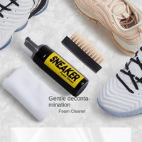 Kit d'entretien de chaussures de combinaison de nettoyage de baskets en trois pièces avec brosse à serviette propre