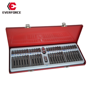Everforce 54pcs complet Plum Blossom Star Drill Set de haute qualité 1/2 3/8 30mml CRV <span class=keywords><strong>S2</strong></span> Iron Box Outils à main - Product Image 1