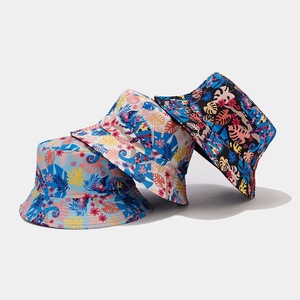 Verano <span class=keywords><strong>mujer</strong></span> deportes montañismo al aire libre pescador sombrero <span class=keywords><strong>lluvia</strong></span> bosque hojas impreso Tropical Hawaii Reversible sol cubo sombrero - Product Image 2