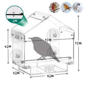 Şeffaf akrilik büyük kuş kafesi papağan yetiştiriciliği Pet kafesleri kuş evi besleyici - Product Image 2