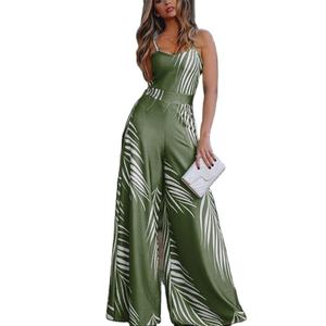 Mono de verano para mujer, de moda, con hombros descubiertos, color liso, pantalón corto de pierna ancha, de una pieza, de gasa tejida, precio al por mayor - Product Image 2