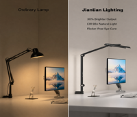 Lampe de bureau LED à intensité tactile/contrôle des couleurs, CRI95, pliable, en métal, anti-éblouissement, protection oculaire AC pour étudiants, chambres et bureaux