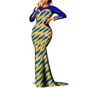 <span class=keywords><strong>Robe</strong></span> longue <span class=keywords><strong>sirène</strong></span> en coton africain imprimé <span class=keywords><strong>wax</strong></span> 2026 à manches longues et col rond avec sequins pour femme - Product Image 3