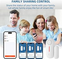 Alerte de sécurité domestique alarme de sécurité détecteur de capteur de porte Wifi, capteur d'ouverture ou de fermeture de porte de fenêtre sans fil intelligent fonctionne avec Alexa