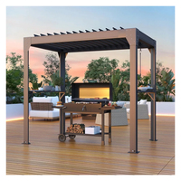 Couvercle de pergola bioclimatique en aluminium étanche pour l'extérieur d'usine OEM Toit à persiennes en aluminium Design pliable rétractable
