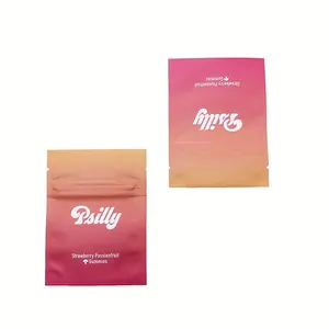 China Manufacturer LOW MOQ Customized Flat Zipper Bag For Pills Packaging 3 Side Seal Sachet With Logo Printed