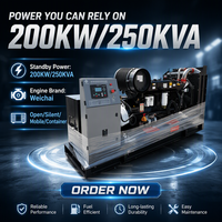 Groupe électrogène diesel super silencieux de type ouvert de 200 kW |   Démarrage automatique ATS 50Hz haute performance pour chantier de construction - En promotion