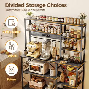 SENYU Modern Metal <b>Kitchen</b> Storage Rack With 6 Shelves Durable Design For Stability - Product Image 3