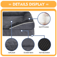 2023 fournitures pour animaux de compagnie cama para perro en peluche lavable de luxe extra large orthopédique en mousse à mémoire de forme pour chat canapé-lit pour chien