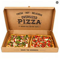 Boîte à pizza en papier kraft durable personnalisée, vente en gros, boîte à sandwich extra longue, boîte à emporter en carton ondulé, en vrac