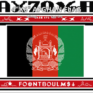 Mini 4 ''x 6'' Satén Impreso Bandera afgana Tecnología digital para coche Bandera NACIONAL DE Afganistán - Product Image 2