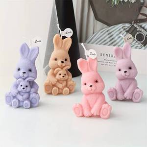 MUYULINS <b>Silicone</b> Rabbit Mold, Resin, Plaster, and Candle Making, Animal-Themed Oval DIY Craft <b>Tool</b>, for Aromatherapy - Product Image 1