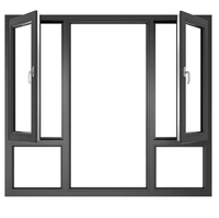 Puertas y ventanas de aluminio personalizadas, ventanas abatibles de vidrio Low E de bajo consumo, ventanas caseras de inclinación y giro de doble acristalamiento