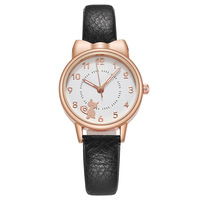 Montre de loisir, minimaliste et polyvalente, personnalisée, chat de dessin animé mignon, pointeur non lumineux, montre pour femme étudiante