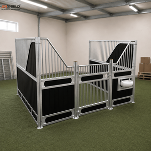 Frontón para Caballerizas con Comedero Giratorio, Bebedero y <span class=keywords><strong>Puerta</strong></span> Corredera, Equipo Ecuestre Galvanizado - Product Image 3