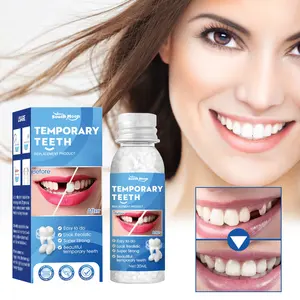 Cola dental para dentes temporários, material de enchimento de dentes falsos, fácil utilização, com diferença térmica para dentaduras, Moon South