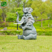 Sculpture d'éléphant grandeur nature en résine et fibre de verre, faite à la main, pour décoration extérieure