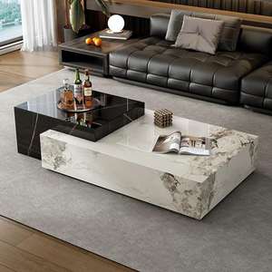 โต๊ะกาแฟทันสมัยสำห<span class=keywords><strong>รับ</strong></span>ห้องนั่งเล่น โต๊ะกลางทรงสี่เหลี่ยมผืนผ้า ท็อปหินเคลือบเงาคุณภาพสูง พร้อมที่เก็บของสำห<span class=keywords><strong>รับ</strong></span><span class=keywords><strong>เฟอร์นิเจอร์</strong></span>ภายในบ้าน - Product Image 4