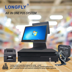 LongFly Excellente Qualité <span class=keywords><strong>piont</strong></span> de vente système écran tactile capacitif 15.6 pouces système windows pos terminal paymentmachine - Product Image 2