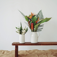 Vente en gros décoration de salon de mariage vases à fleurs ikebana en céramique blanche pour la maison