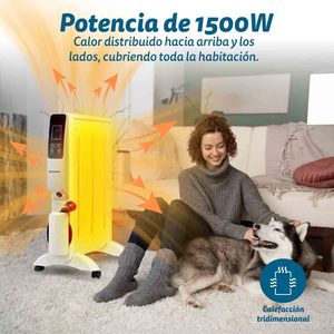 Radiatore Elettrico Portatile Grunkel 1500W con Controllo Digitale, Colore Bianco - Product Image 3