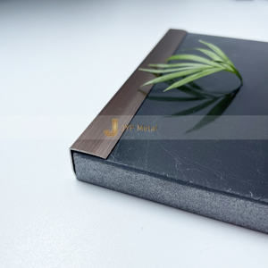 EX723 Aesthetic L Profile 316 Stainless Steel Metal Tile <b>Corner</b> Trim Brushed Gold for Countertop Edge Ceramic - Product Image 4