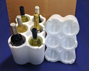 Tùy chỉnh <span class=keywords><strong>Polystyrene</strong></span> bọt chèn 6 chai rượu sâm banh bao bì container bảo vệ & Đệm vật liệu tùy chỉnh EPS hộp bọt - Product Image 2