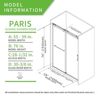 Compartiments de douche sans cadre en verre trempé de 10mm d'épaisseur OEM Double porte de douche coulissante en acier inoxydable