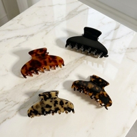 Pince à cheveux élégante en acétate Ume personnalisée, écologique, motif léopard, pour femme